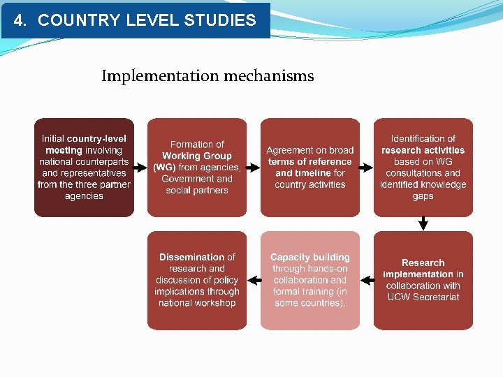 4. COUNTRY LEVEL STUDIES Implementation mechanisms 