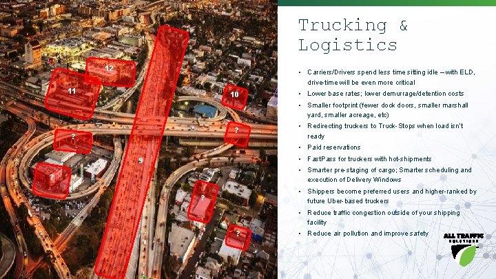 Trucking & Logistics 12 • Carriers/Drivers spend less time sitting idle – with ELD,