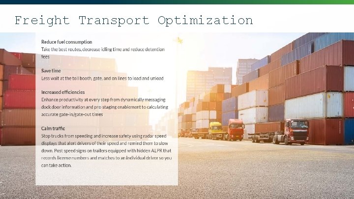 Freight Transport Optimization 