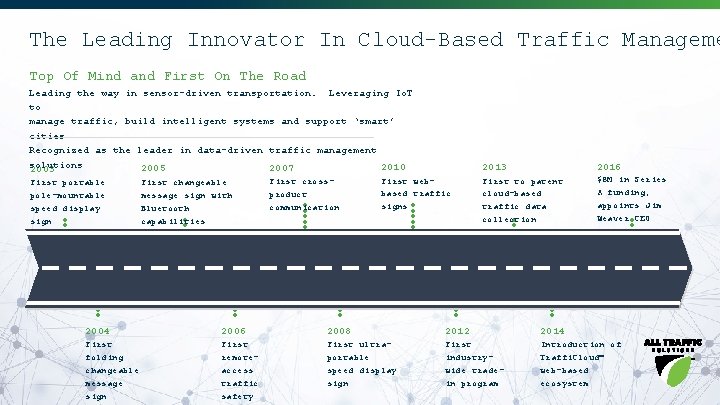 The Leading Innovator In Cloud-Based Traffic Manageme Top Of Mind and First On The