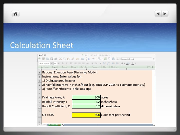 Calculation Sheet 