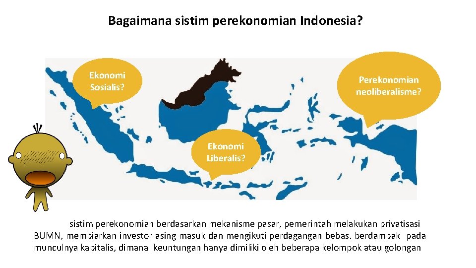 Bagaimana sistim perekonomian Indonesia? Ekonomi Sosialis? Perekonomian neoliberalisme? Ekonomi Liberalis? sistim perekonomian berdasarkan mekanisme Bagaimana sistim perekonomian Indonesia? Ekonomi Sosialis? Perekonomian neoliberalisme? Ekonomi Liberalis? sistim perekonomian berdasarkan mekanisme