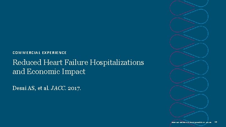COMMERCIAL EXPERIENCE Reduced Heart Failure Hospitalizations and Economic Impact Desai AS, et al. JACC.