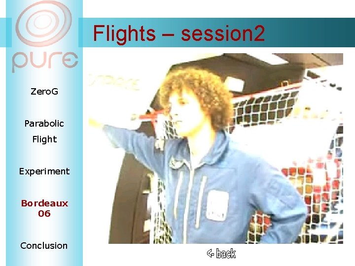 Flights – session 2 Zero. G Parabolic Flight Experiment Bordeaux 06 Conclusion 