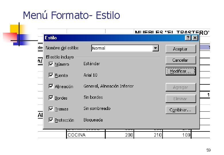 Menú Formato- Estilo 59 