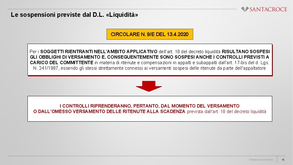Le sospensioni previste dal D. L. «Liquidità» CIRCOLARE N. 9/E DEL 13. 4. 2020