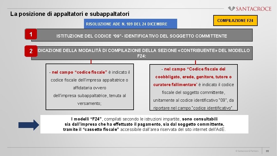 La posizione di appaltatori e subappaltatori RISOLUZIONE ADE N. 109 DEL 24 DICEMBRE 1