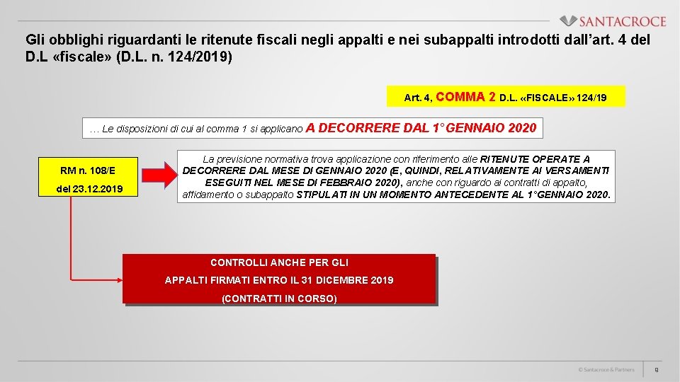 Gli obblighi riguardanti le ritenute fiscali negli appalti e nei subappalti introdotti dall’art. 4