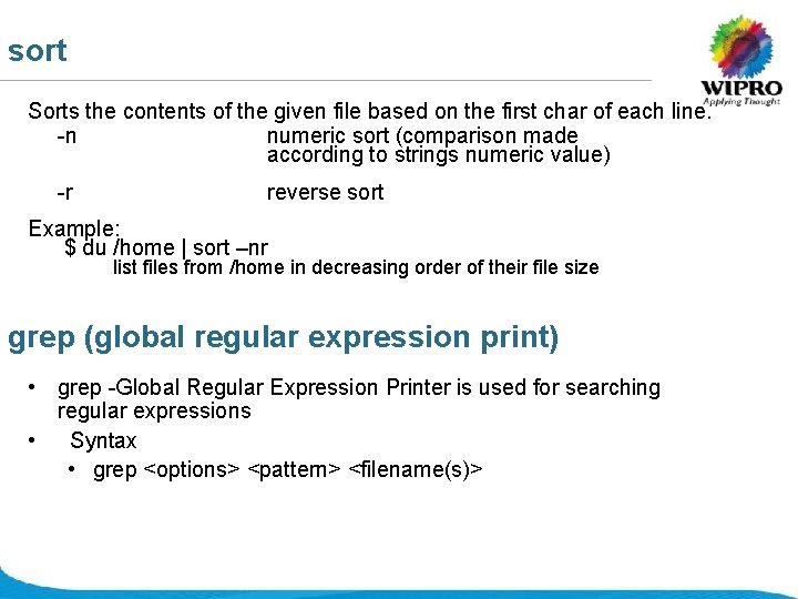 sort Sorts the contents of the given file based on the first char of