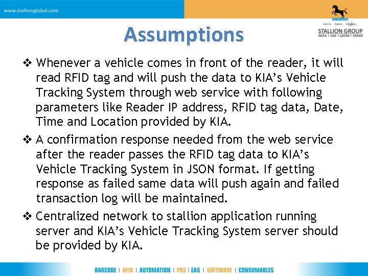 Assumptions v Whenever a vehicle comes in front of the reader, it will read