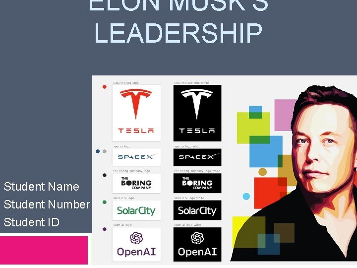 ELON MUSK’S LEADERSHIP Student Name Student Number Student ID 