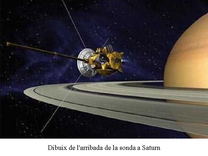 Dibuix de l'arribada de la sonda a Saturn 