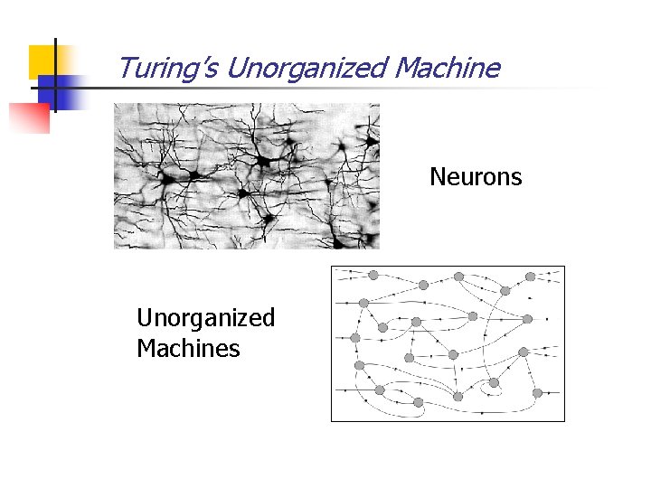 Turing’s Unorganized Machine Neurons Unorganized Machines 