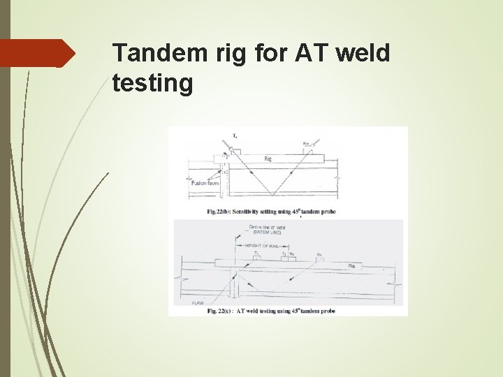 Tandem rig for AT weld testing Tandem rig for AT weld testing