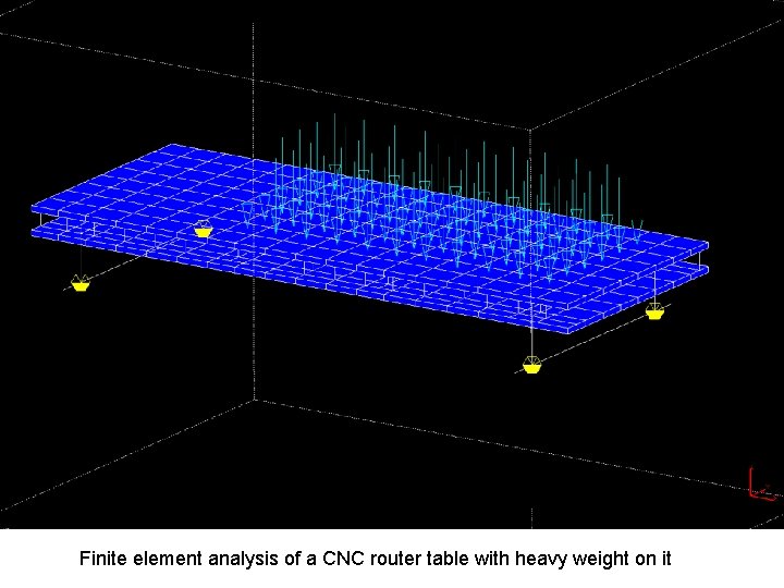 Finite element analysis of a CNC router table with heavy weight on it 