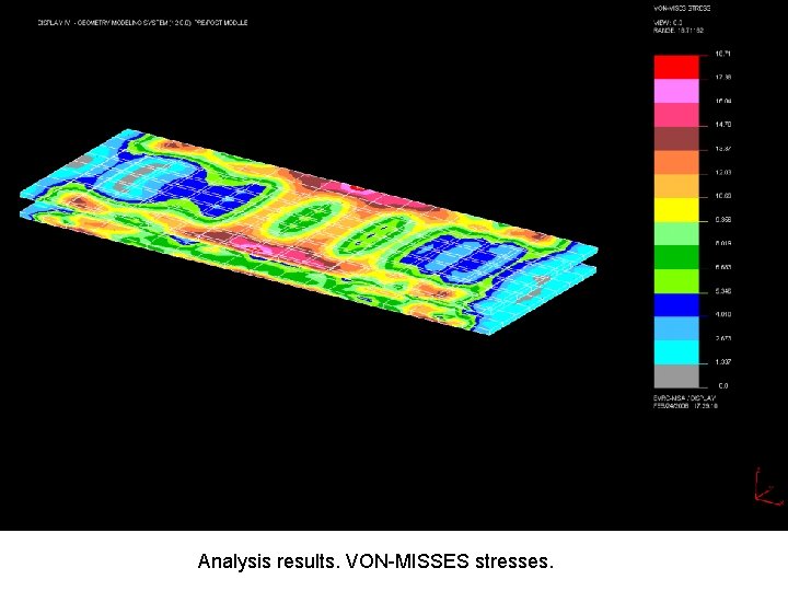 Analysis results. VON-MISSES stresses. 