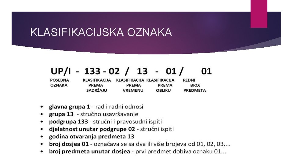 KLASIFIKACIJSKA OZNAKA 