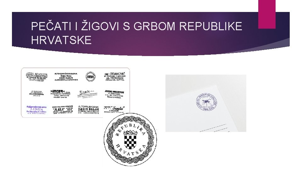 PEČATI I ŽIGOVI S GRBOM REPUBLIKE HRVATSKE 