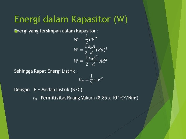 Energi dalam Kapasitor (W) 