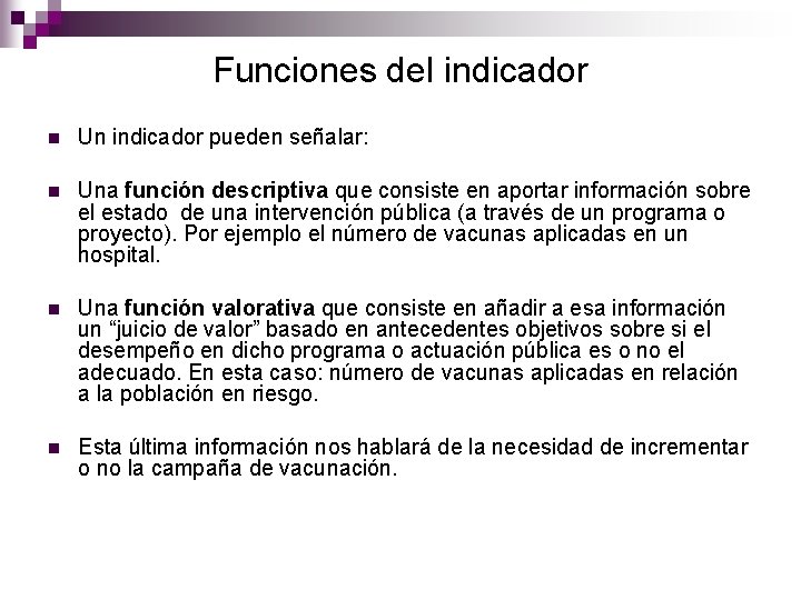 La evaluacin de las polticas pblicas Los Indicadores