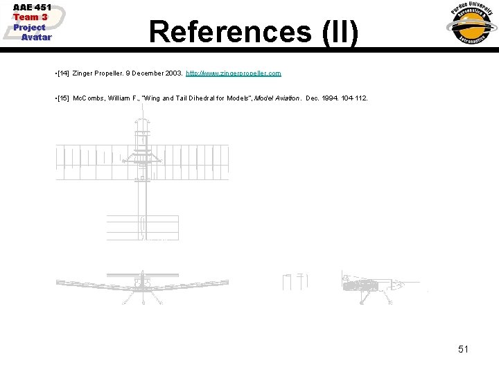 AAE 451 Team 3 Project Avatar References (II) • [14] Zinger Propeller. 9 December