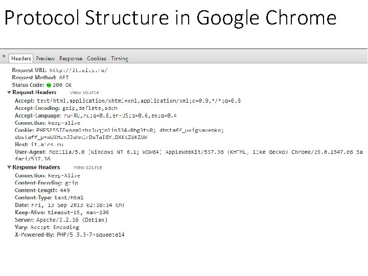 Protocol Structure in Google Chrome 