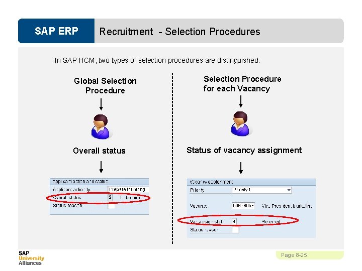 SAP ERP Recruitment - Selection Procedures In SAP HCM, two types of selection procedures