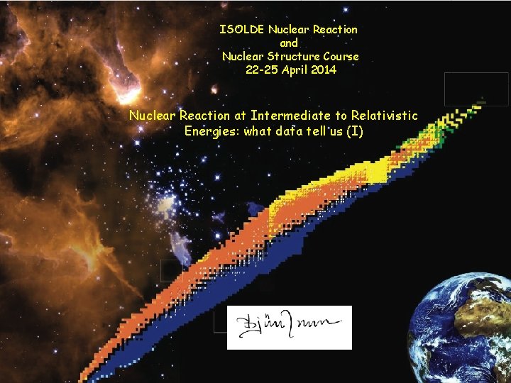 ISOLDE Nuclear Reaction and Nuclear Structure Course 22 -25 April 2014 Nuclear Reaction at ISOLDE Nuclear Reaction and Nuclear Structure Course 22 -25 April 2014 Nuclear Reaction at