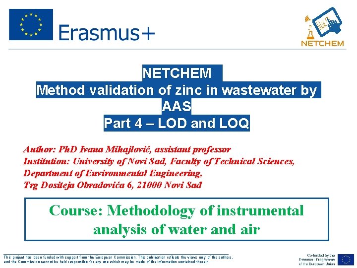 NETCHEM Method validation of zinc in wastewater by AAS Part 4 – LOD and