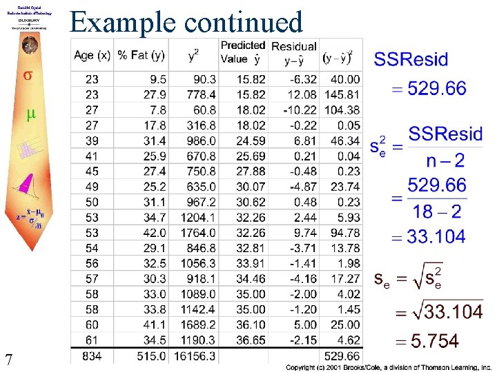 Example continued 7 Example continued 7