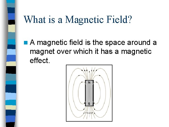 What is a Magnetic Field? n. A magnetic field is the space around a