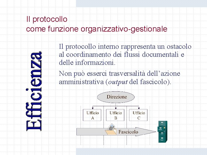 Il protocollo come funzione organizzativo-gestionale Il protocollo interno rappresenta un ostacolo al coordinamento dei Il protocollo come funzione organizzativo-gestionale Il protocollo interno rappresenta un ostacolo al coordinamento dei