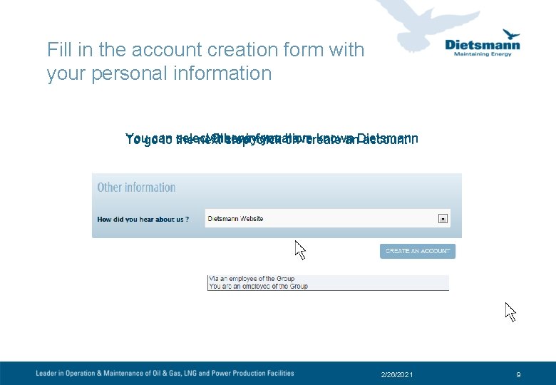 Fill in the account creation form with your personal information Yougocan select Other thestep,