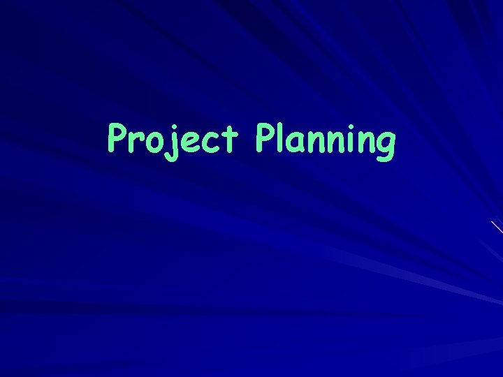 Project Planning 