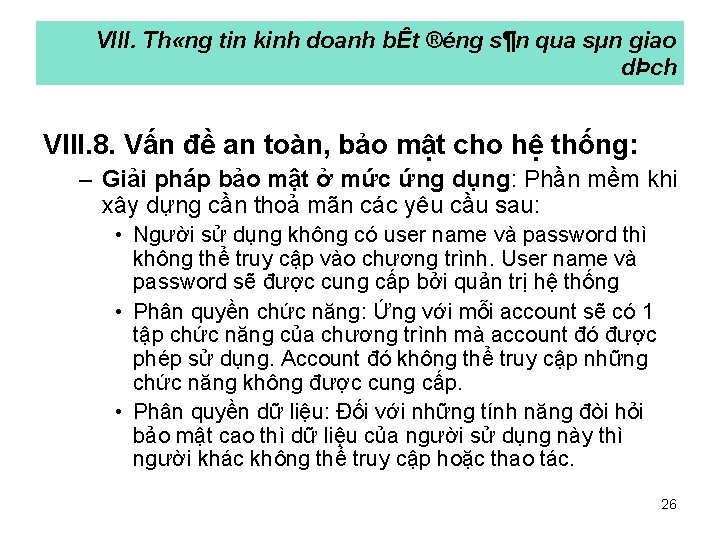 VIII. Th «ng tin kinh doanh bÊt ®éng s¶n qua sµn giao dÞch VIII.