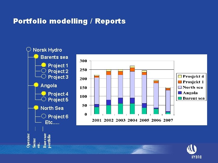 Portfolio modelling / Reports Norsk Hydro Barents sea Project 1 Project 2 Project 3