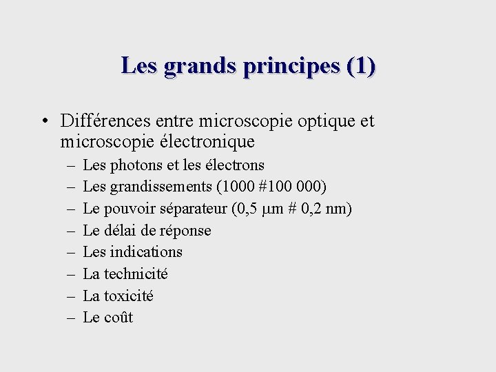 Apport de la microscopie lectronique dans les Sciences