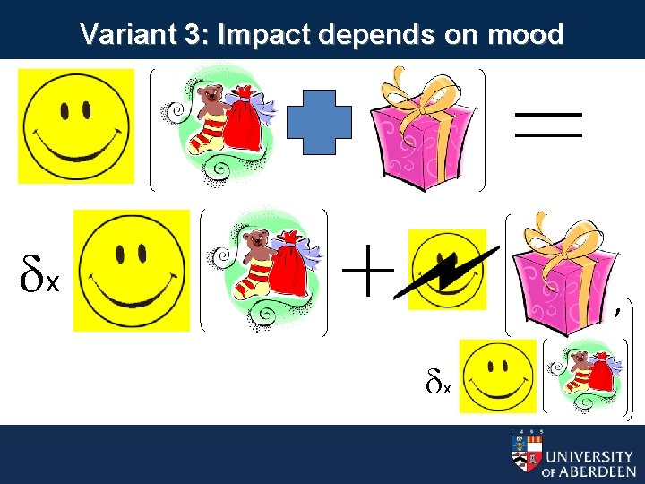 Variant 3: Impact depends on mood x , x 