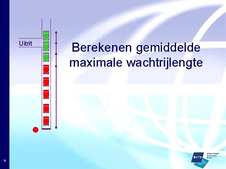 Uitrit 16 Berekenen gemiddelde maximale wachtrijlengte 