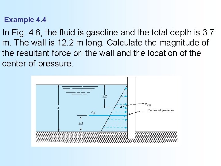 Example 4. 4 In Fig. 4. 6, the fluid is gasoline and the total