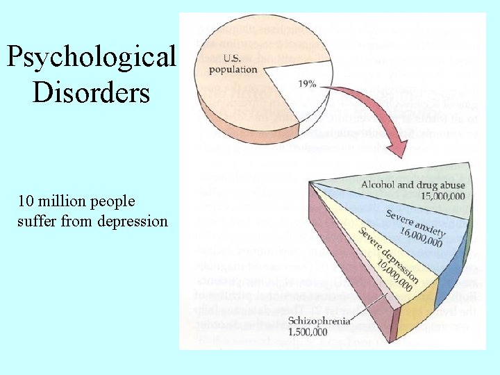 Psychological Disorders 10 million people suffer from depression 