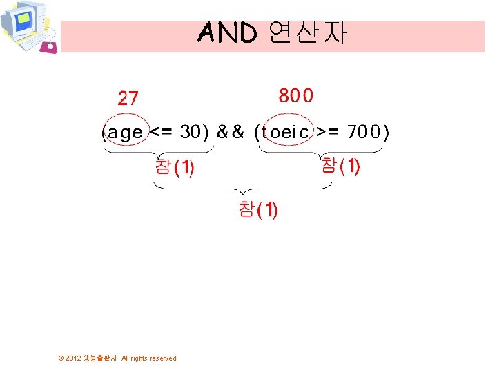 AND 연산자 © 2012 생능출판사 All rights reserved 