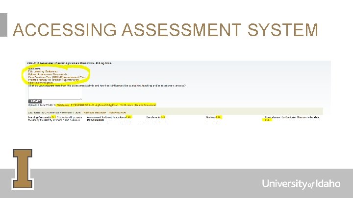 ACCESSING ASSESSMENT SYSTEM 