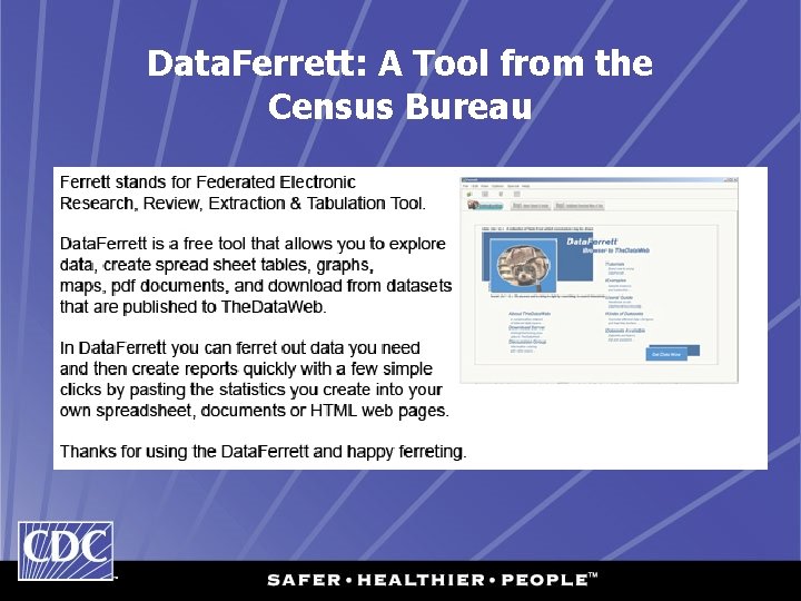 Data. Ferrett: A Tool from the Census Bureau 