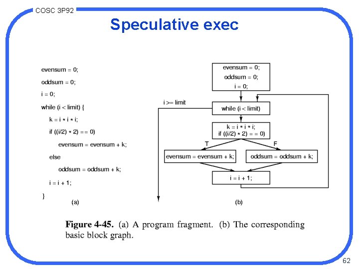 COSC 3 P 92 Speculative exec 62 