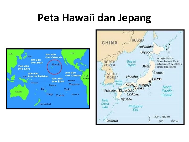 Peta Hawaii dan Jepang 