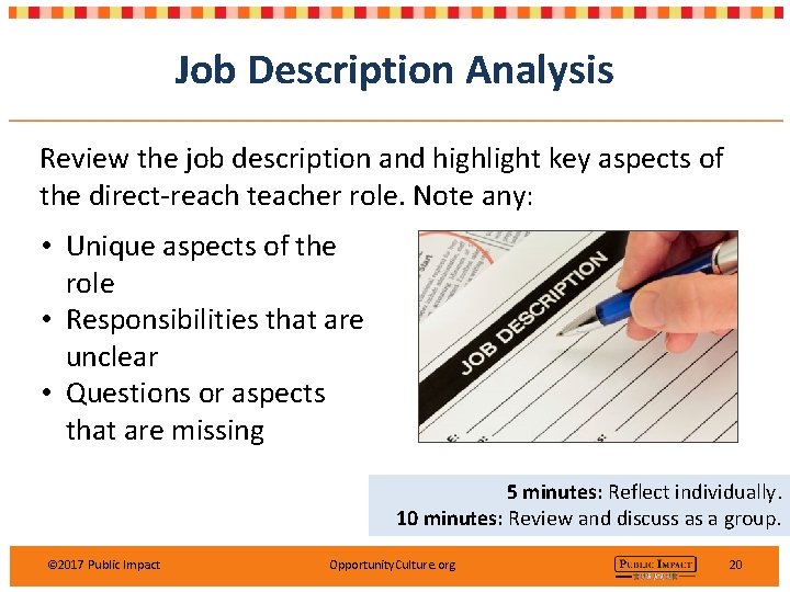 Job Description Analysis Review the job description and highlight key aspects of the direct-reach