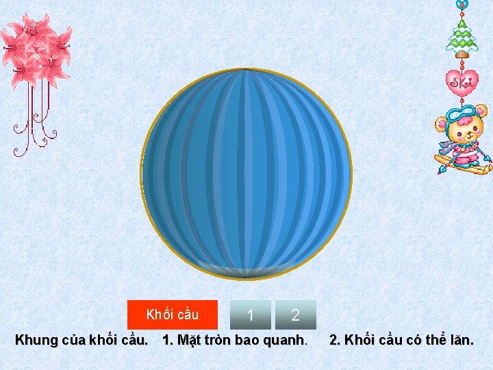 Khối cầu 1 2 Khung của khối cầu. 1. Mặt tròn bao quanh. 2.