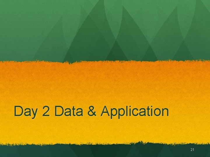 Day 2 Data & Application 21 