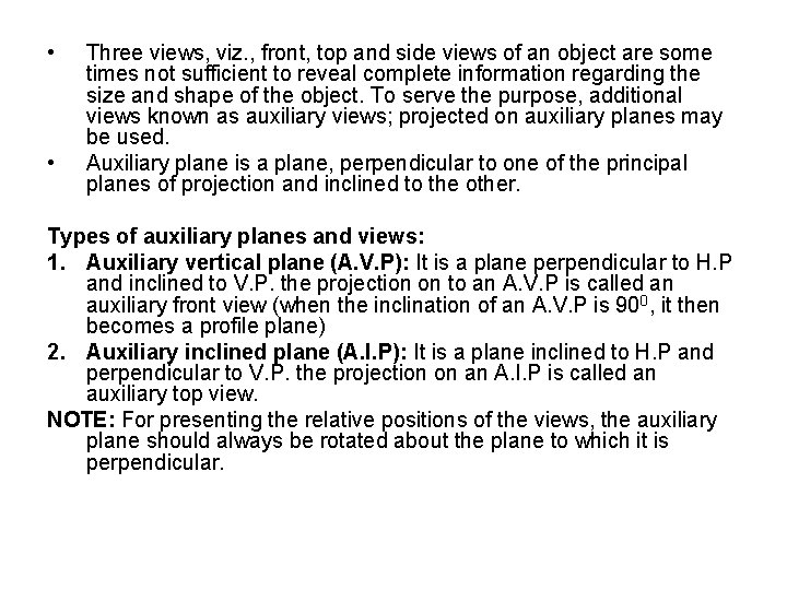  • • Three views, viz. , front, top and side views of an